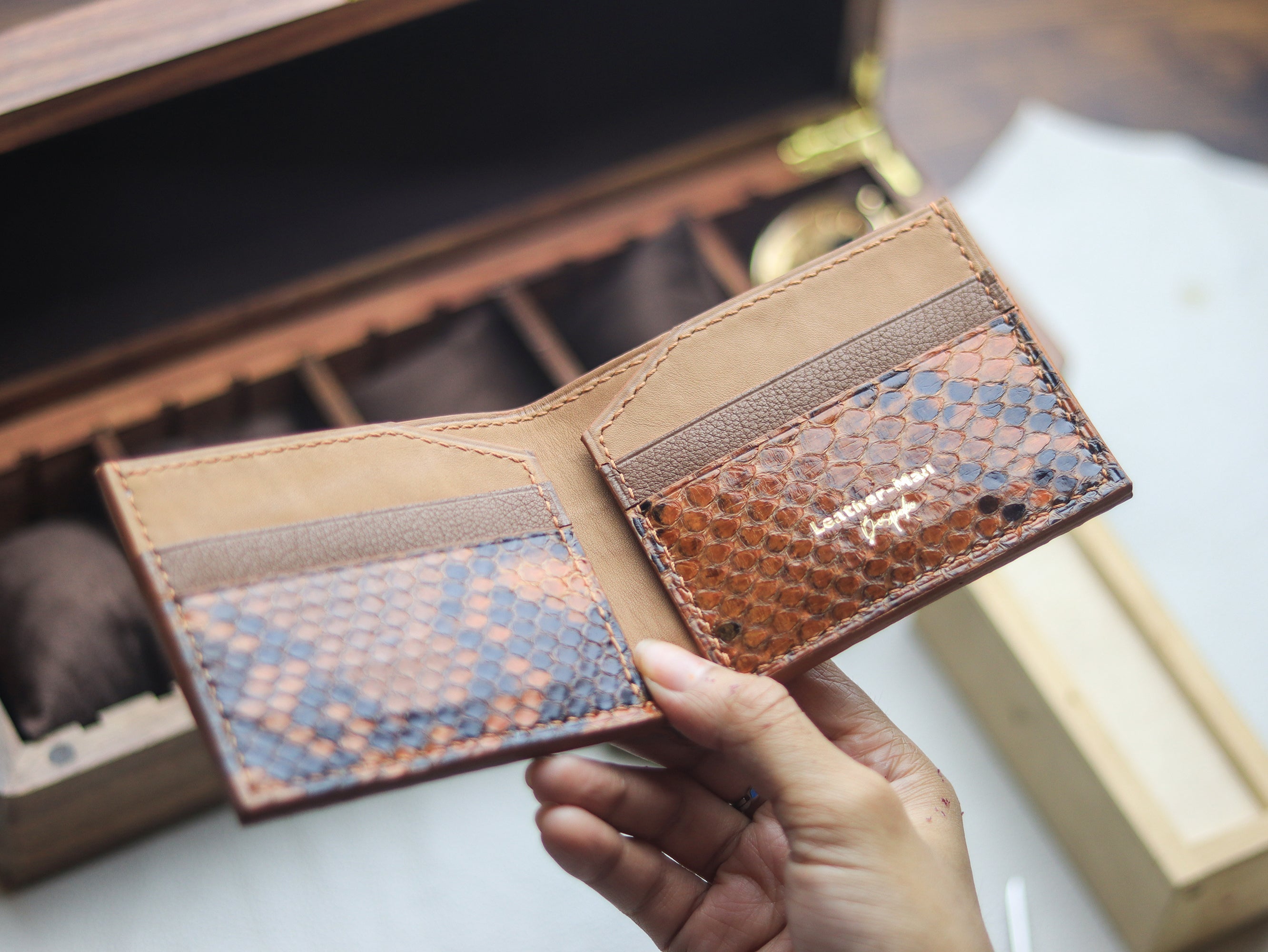 LARSON -  COPPER BROWN PYTHON SKIN